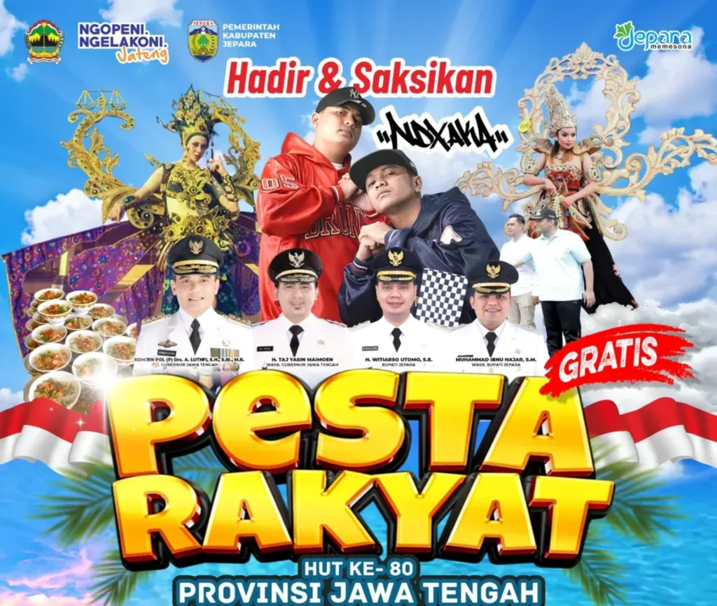 Jadwal Pesta Rakyat HUT Jateng 2025, Ada Konser NDX AKA Siap Digelar