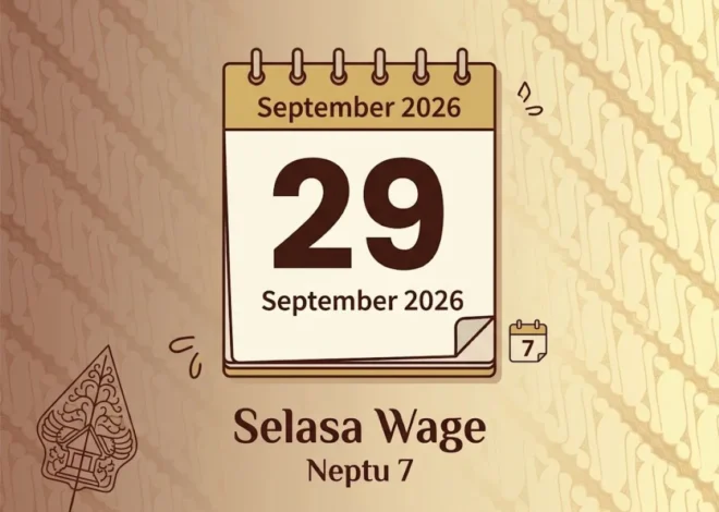 29 September 2026 Weton Apa dalam Kalender Jawa? Ini Hari Pasaran dan Penjelasan Neptunya