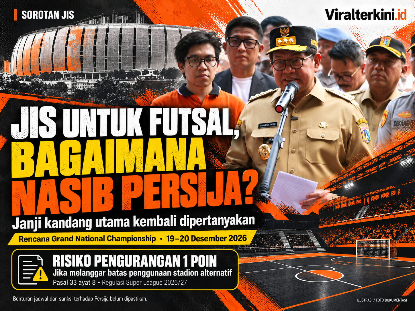 JIS Bakal Dipakai Futsal, Janji Kandang Persija Dipertanyakan!