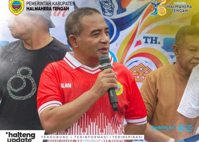 Meriahkan HUT ke-36 Halteng, Wabup Ahlan Djumadil Lepas Peserta Lari 5 Kilometer